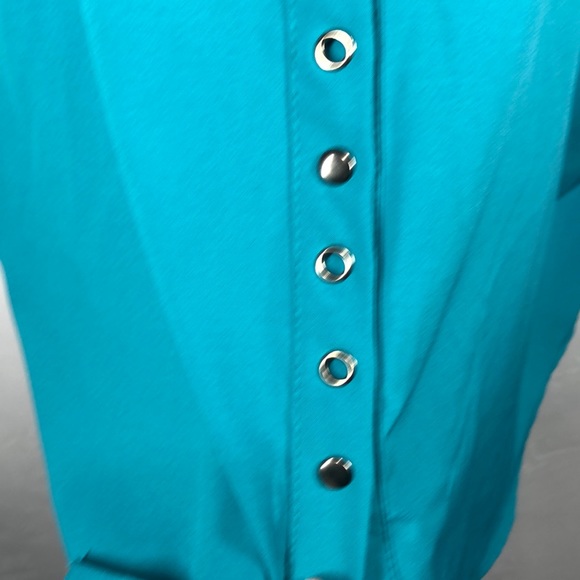 N Touch teal snap button blouse size 3X - Picture 4 of 11